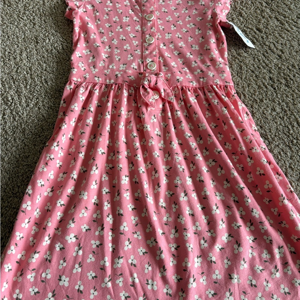 Carter's Pink Floral Button-Front Knit Dress
